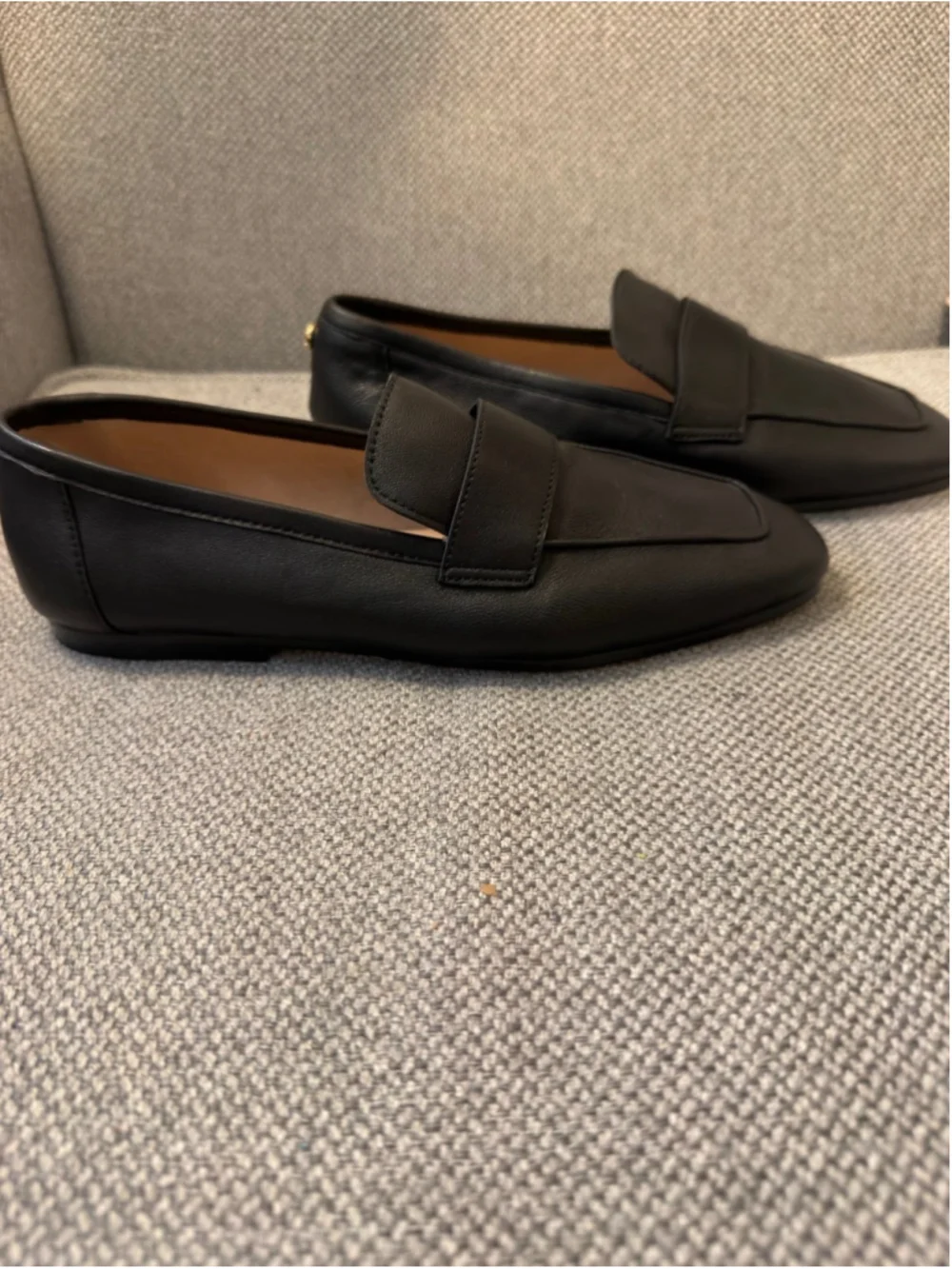 Talbots black leather loafers with square toe sz 7.5